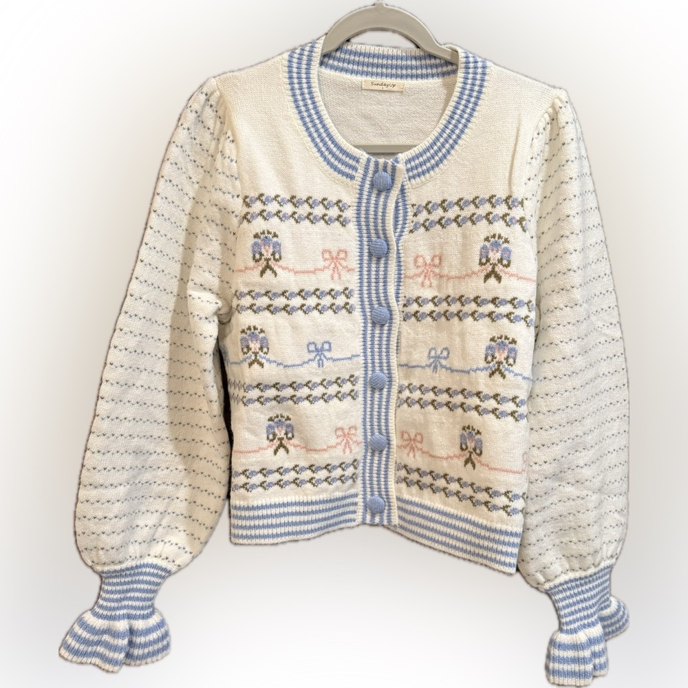 NWOT Confete Madison Bow Sweater